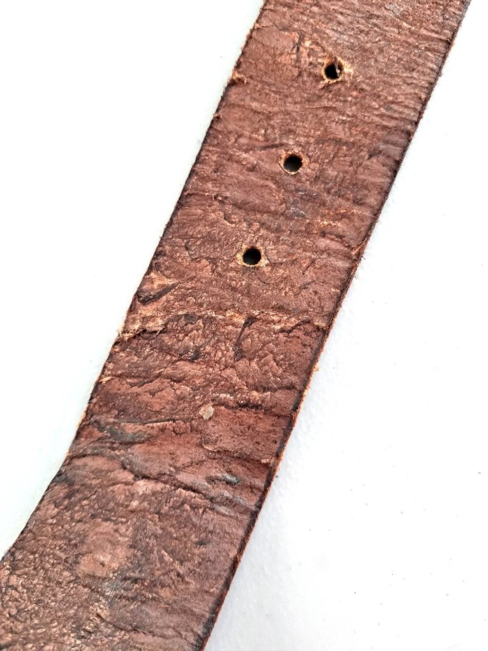 Vintage Bill Adler Brown Belt Sz 36 Distressed Pattern, S-Shaped Brass Buckle - Picture 8 of 16